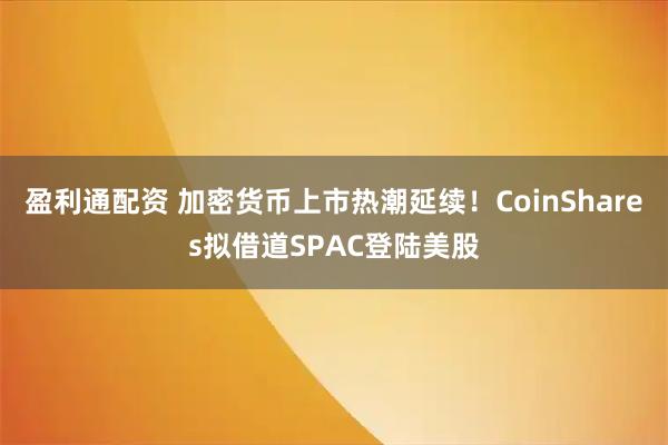 盈利通配资 加密货币上市热潮延续！CoinShares拟借道SPAC登陆美股
